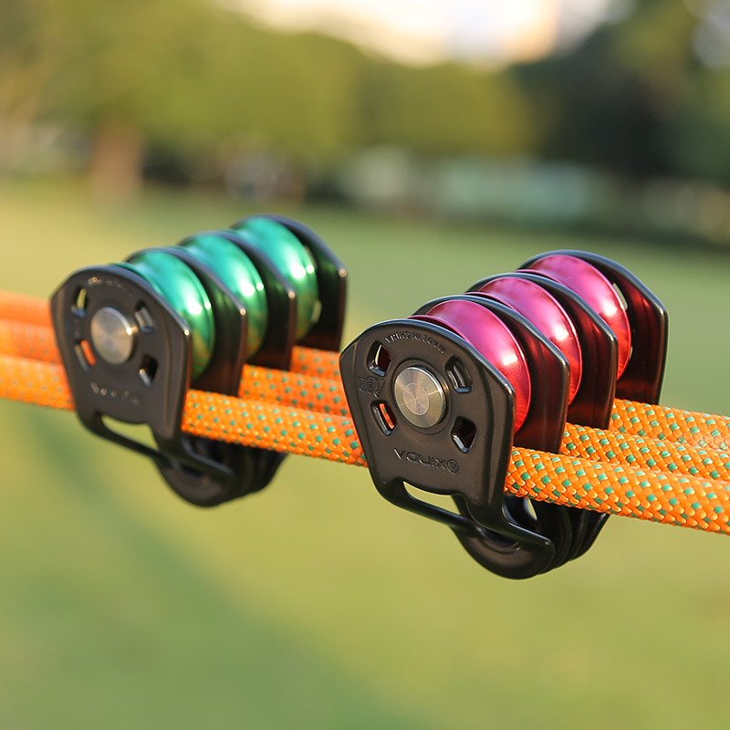 Outdoor Power Block - 1set Outdoor Three Pulley Cableway Crosses