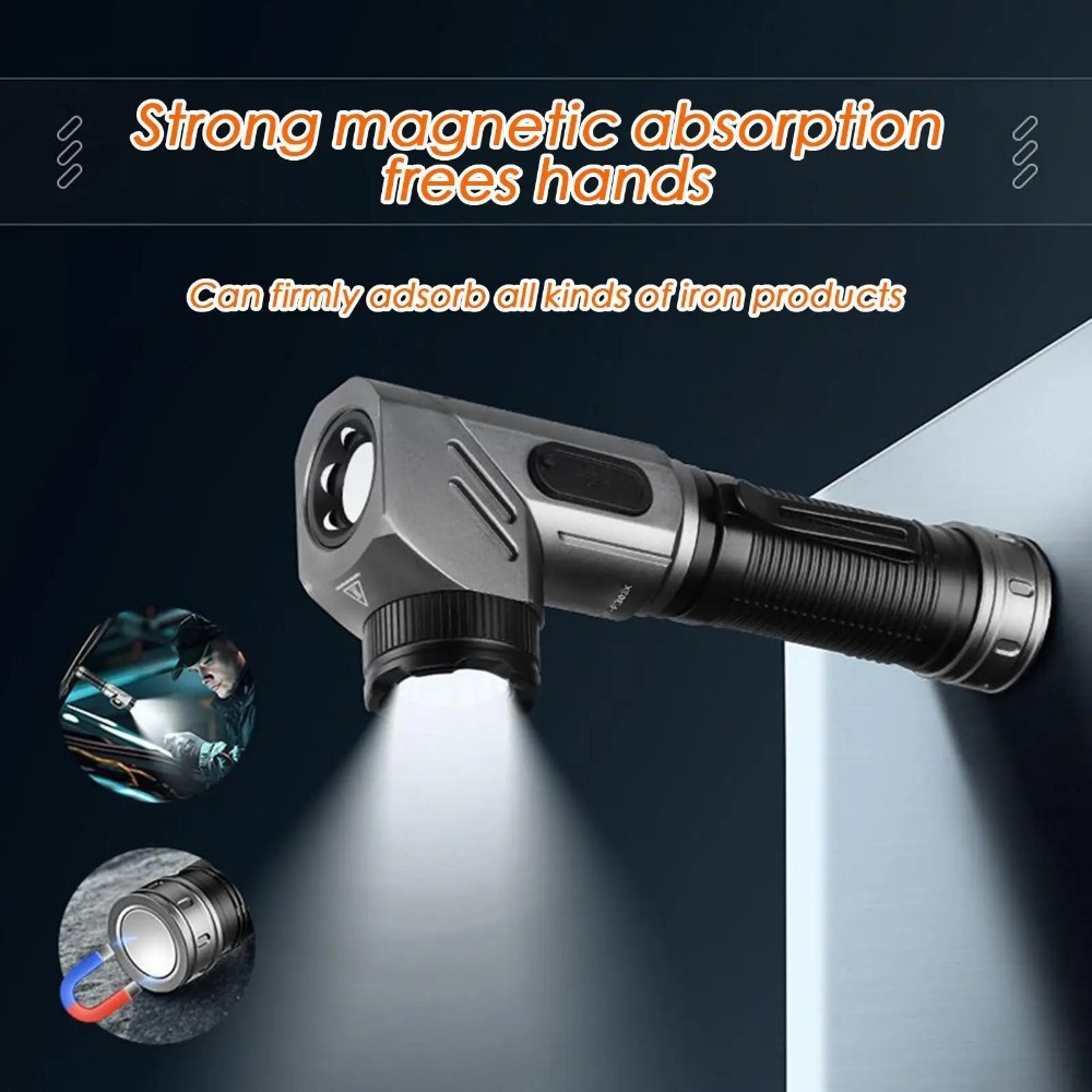 Outdoor Power Works - Powerful Mini LED Flashlight 90°Rotatable USB