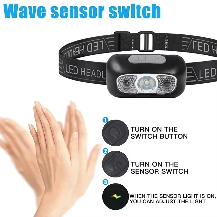 Powerful LED Headlamp Adjustab - Power Switch Outdoor recension och pris