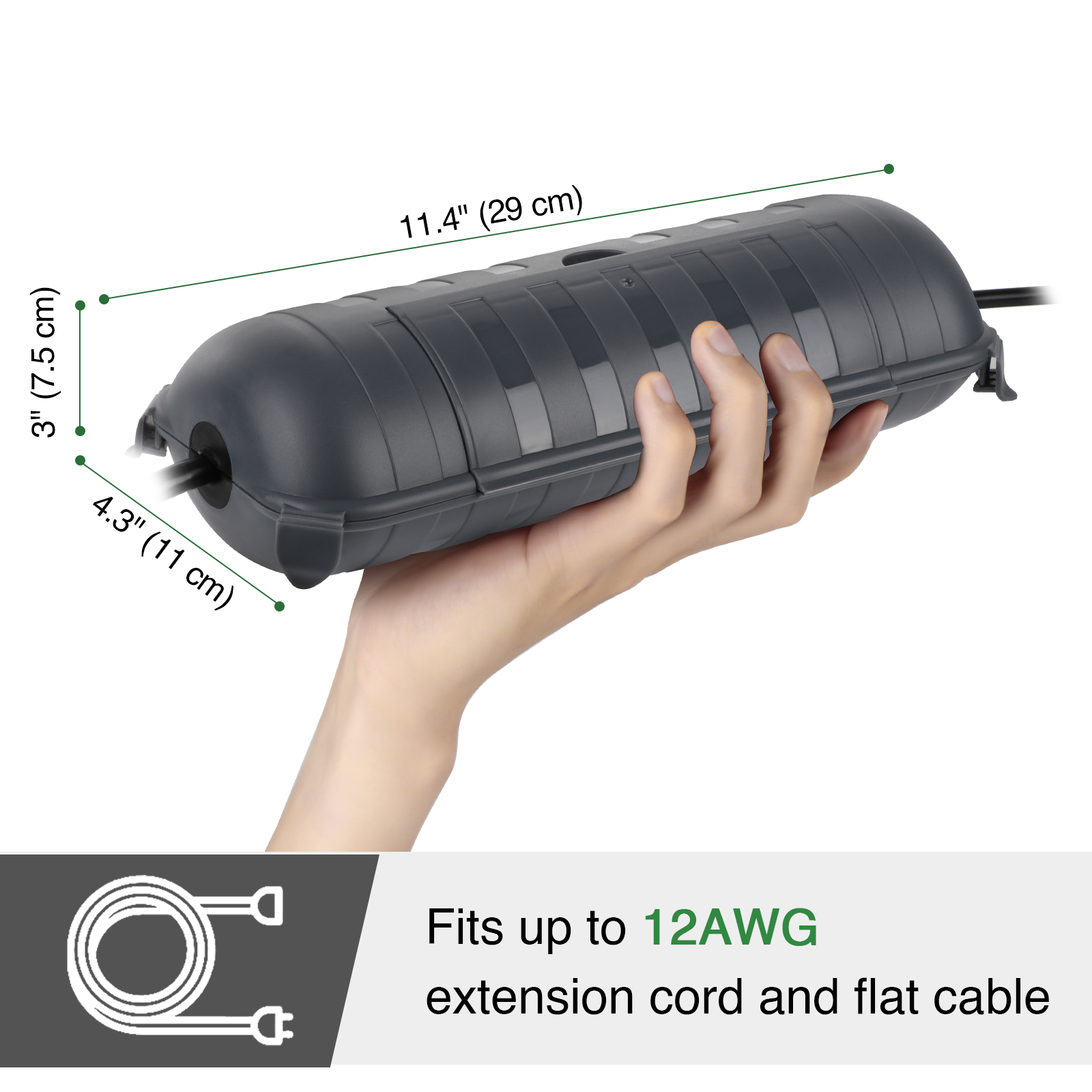 Large Weatherproof Outdoor Ele - Outdoor Power Lead recension och pris