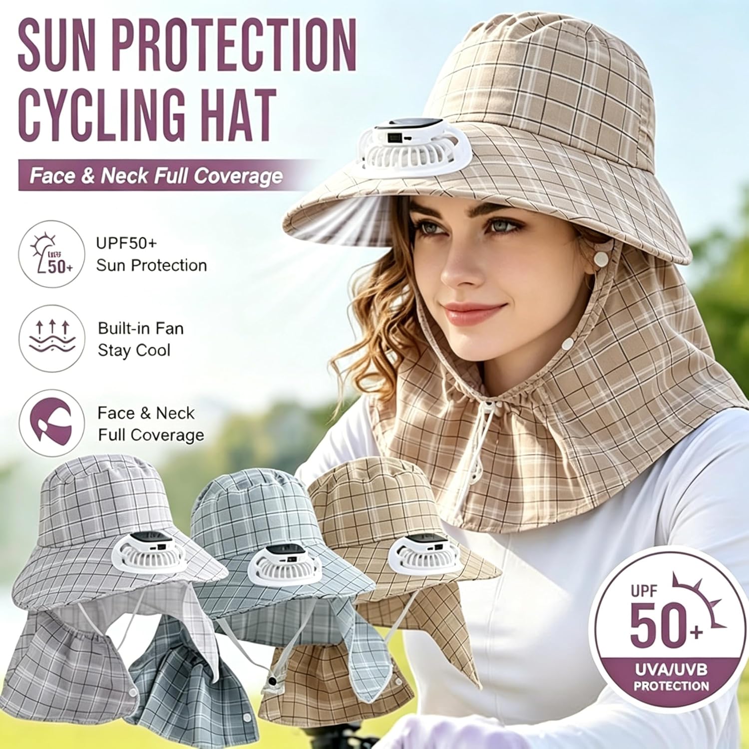 1PC Solar Power Neck Guard Fan - Outdoor Power Fan recension och pris