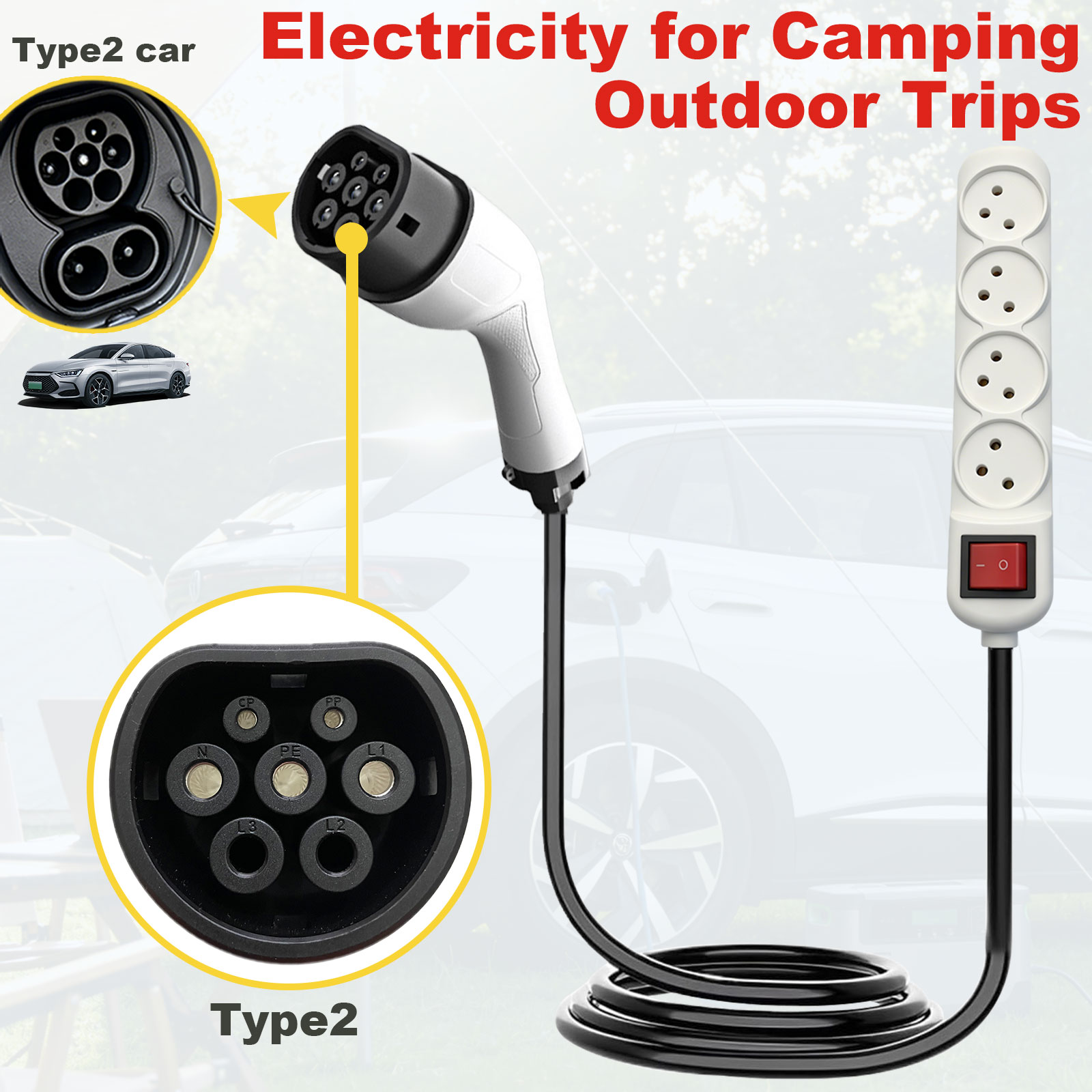 Type2 V2L Discharge Adapter Is - Outdoor Power Socket recension och pris