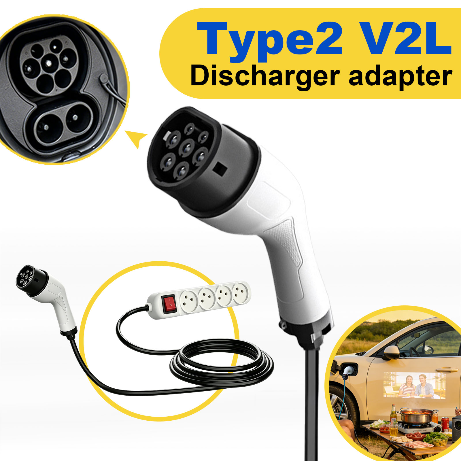 Type2 V2L Discharge Adapter Is - Outdoor Power Socket recension och pris