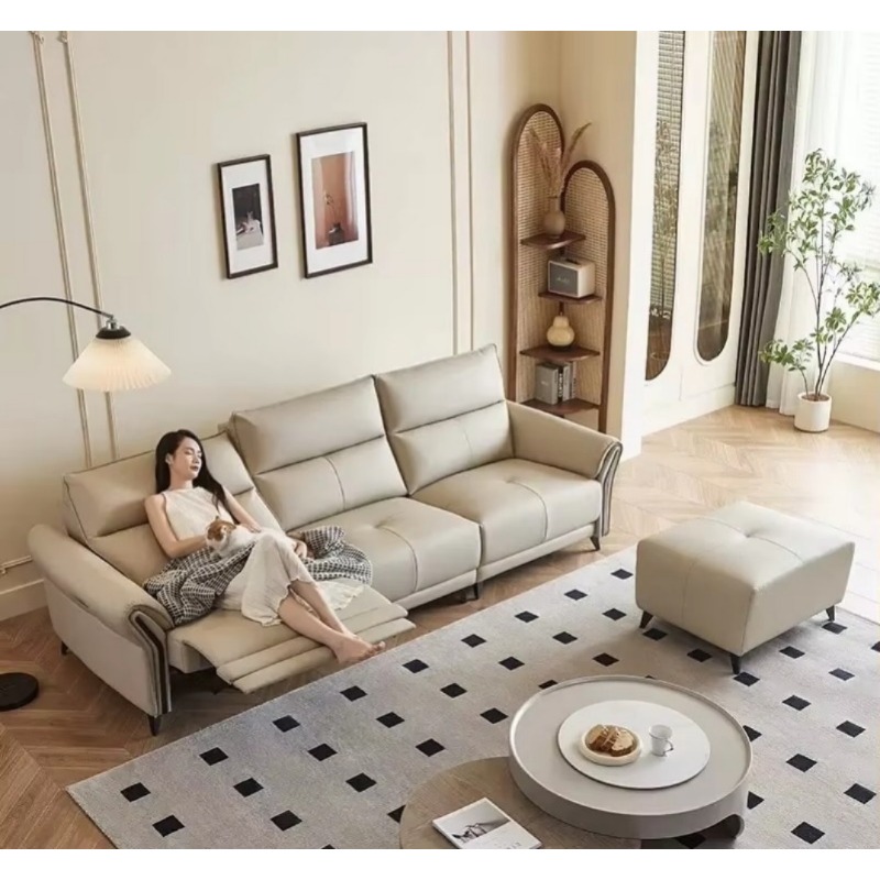 Italian Minimalist Cream Strai - Outdoor Power Recliner recension och pris